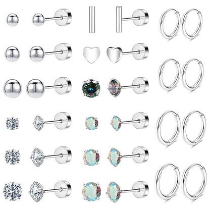 Stainless Steel Geometric Earrings Set Image 5