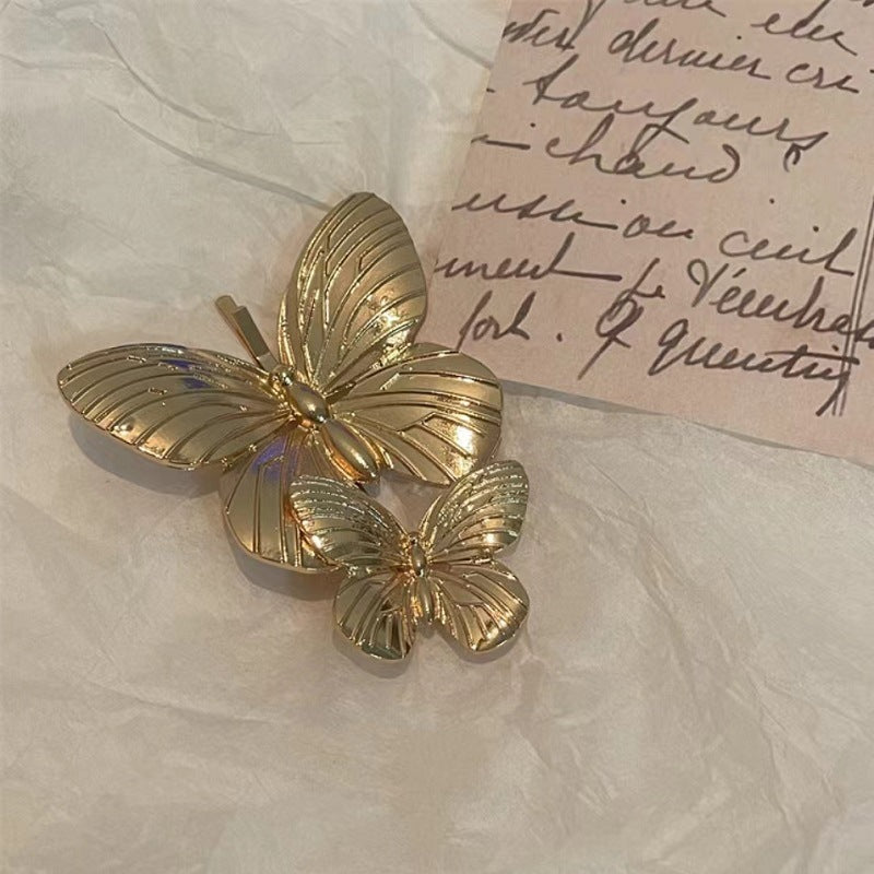 Elegant Metal Butterfly Hair Clip - Silver