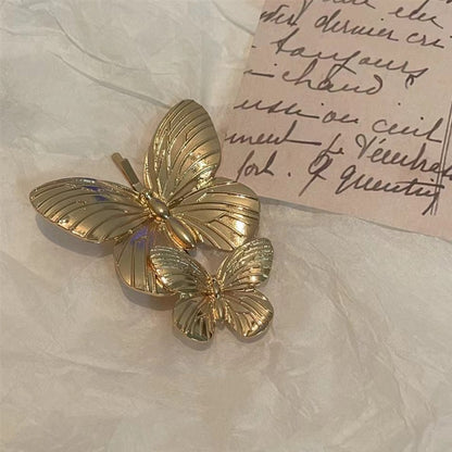 Elegant Metal Butterfly Hair Clip - Silver