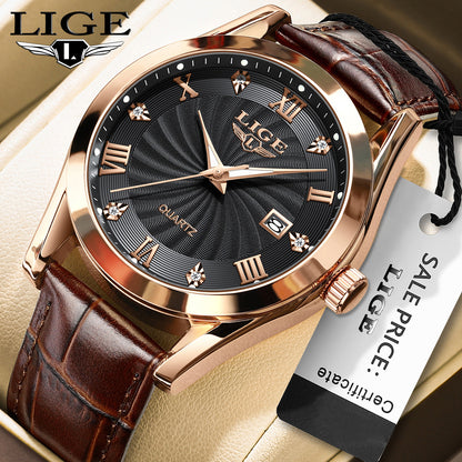 Waterproof men's business watch - angled view