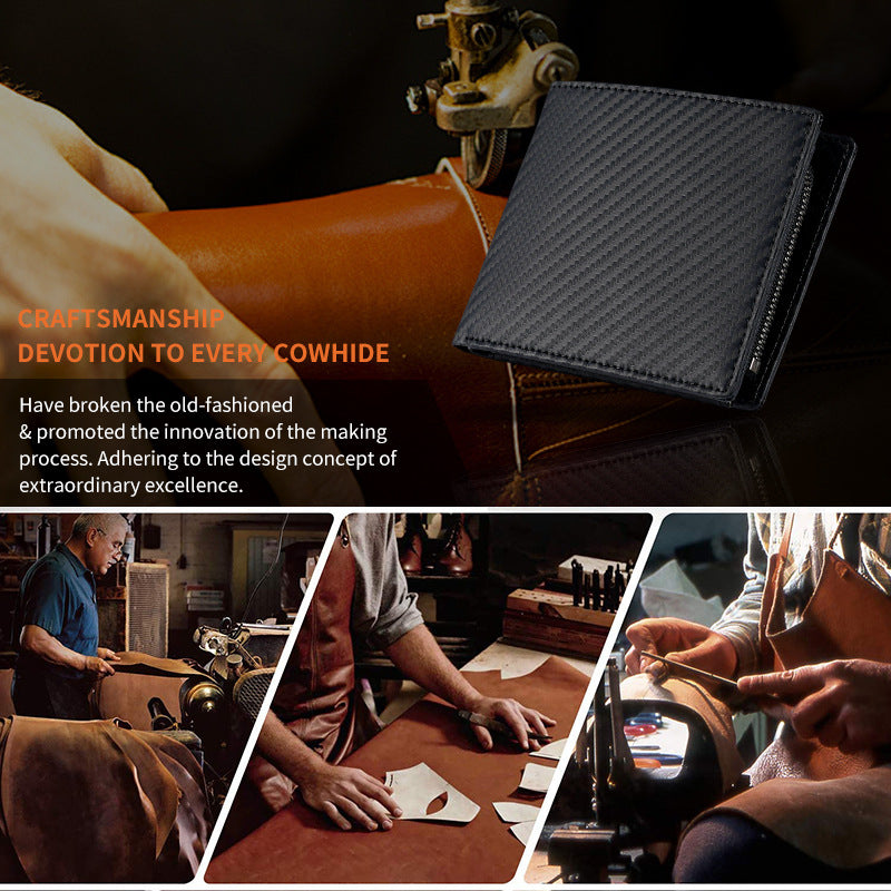 Men's wallet with coin pocket in brown