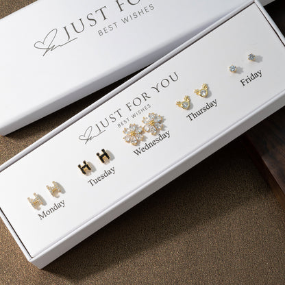 shiny silver earrings display image 9