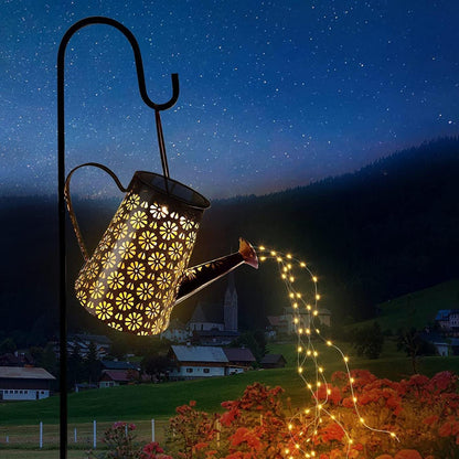 Plastic solar outdoor light in a garden