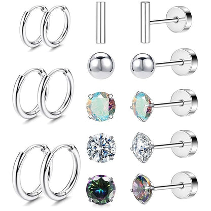Stainless Steel Geometric Earrings Set Image 9