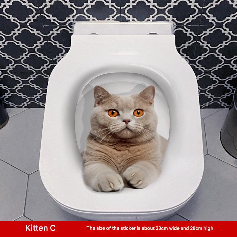 3D cat toilet sticker design 8