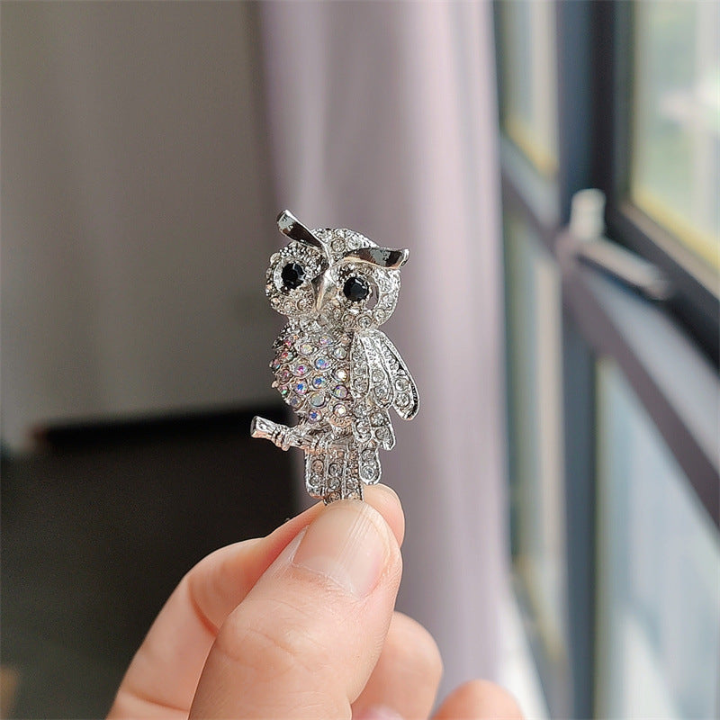 Wearing Owl Brooch on Jacket
