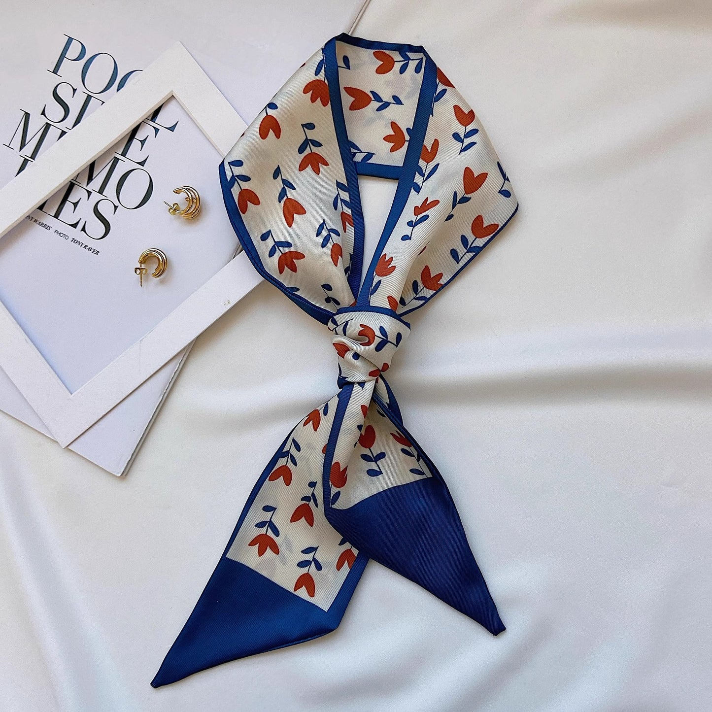 Vintage floral hair scarf headband