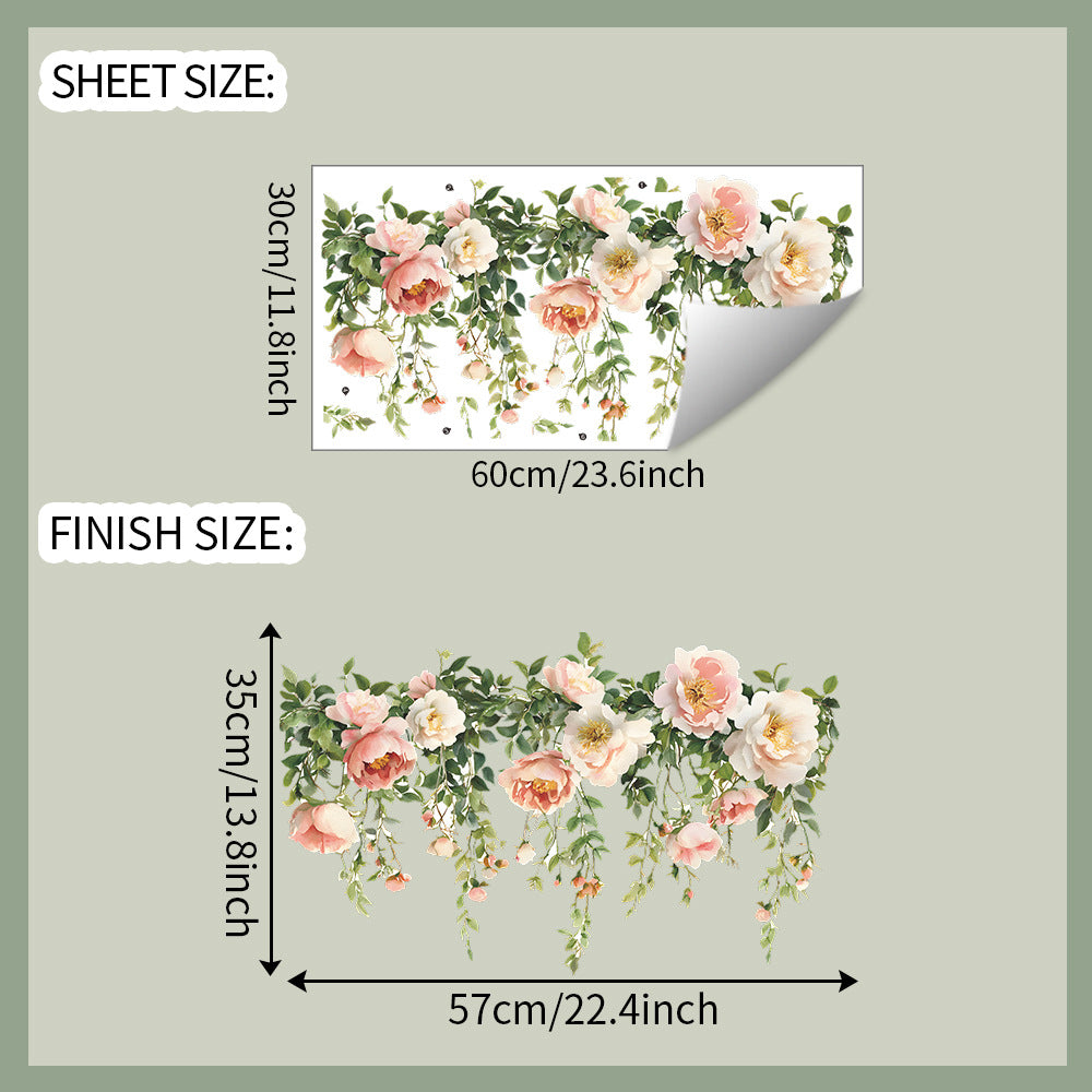 vibrant rose wall sticker design 1