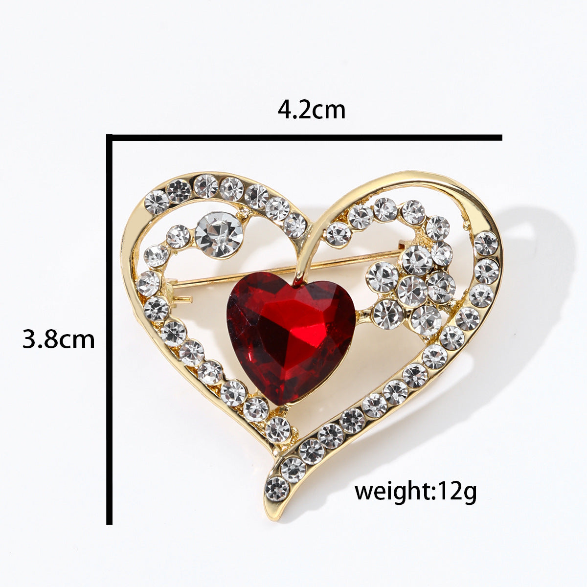 Stylish heart pin for clothing decoration