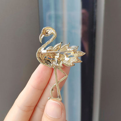 Charming Flamingo Brooch on coat image 5