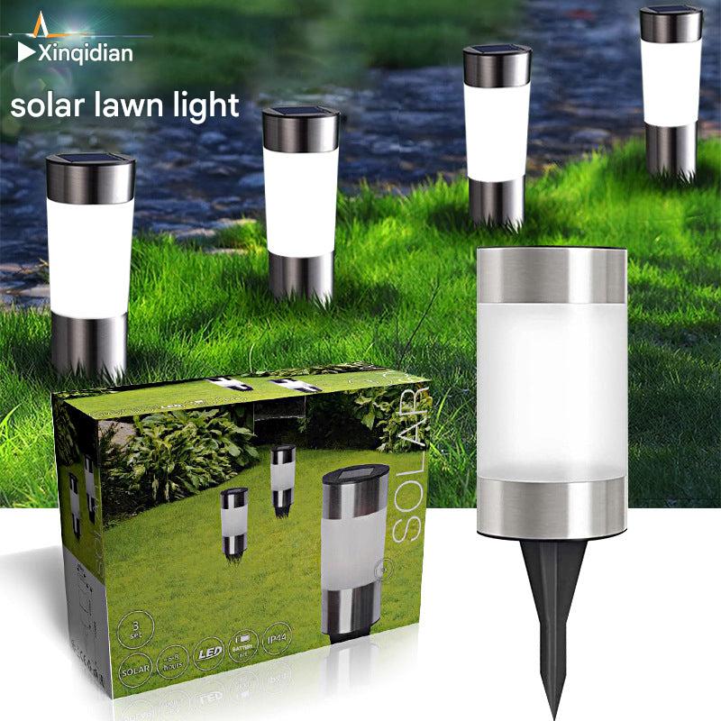 Solar outdoor garden light in a landscape