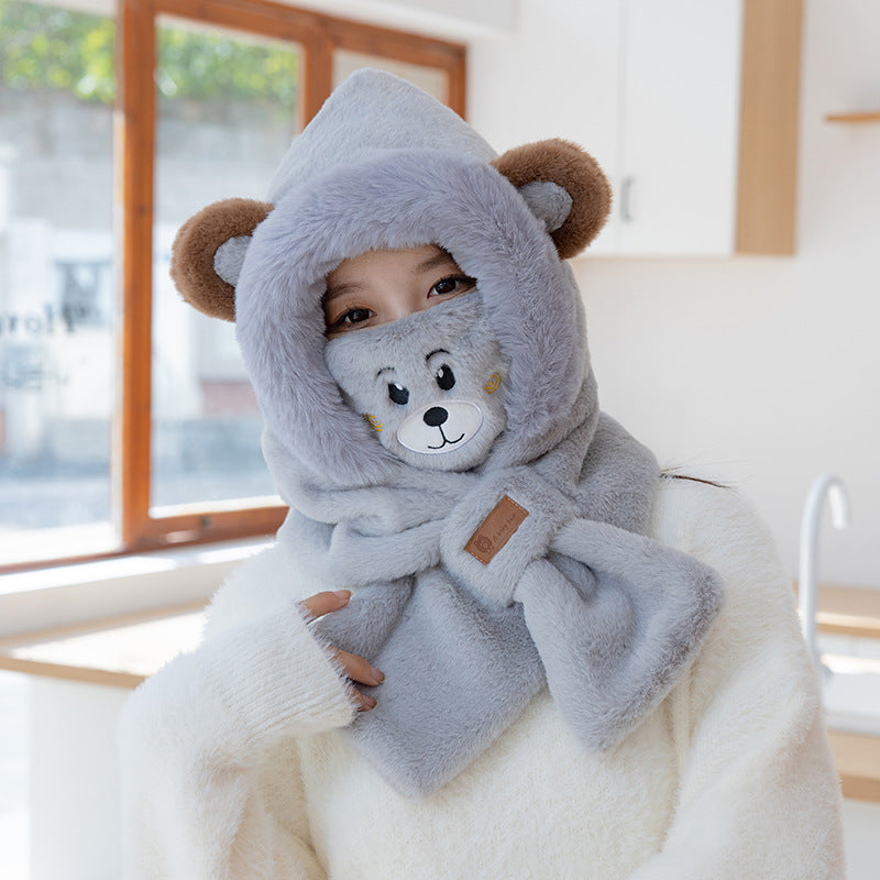 Hat scarf combo with mask for kids winter