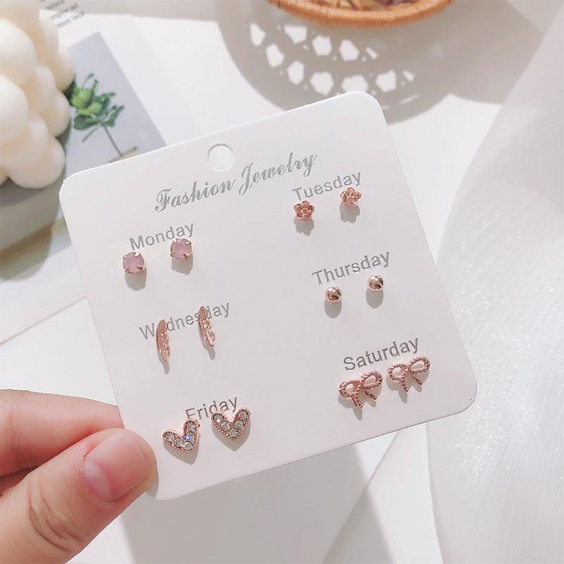 Korean pearl bow earrings image 2