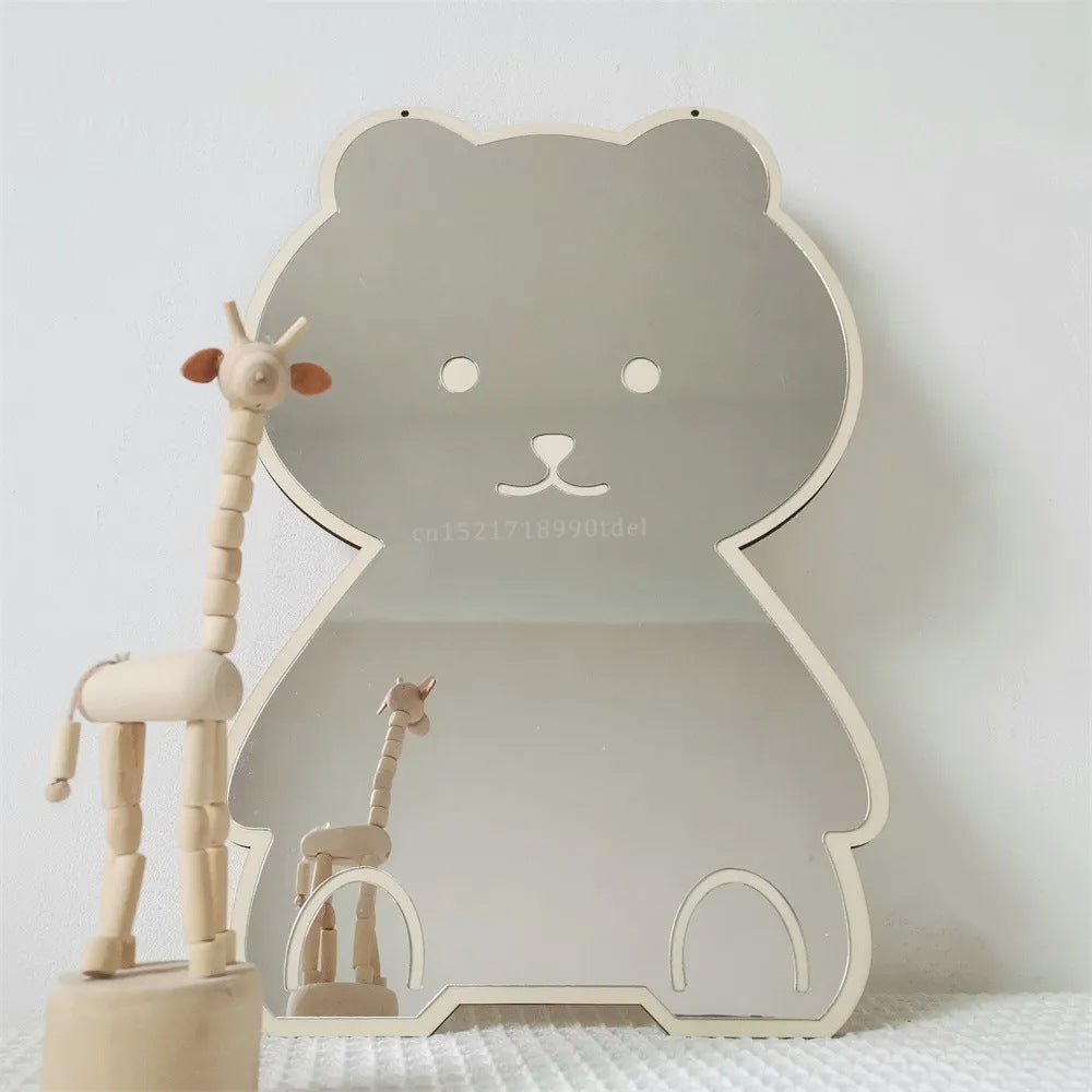 Rabbit designed wall mirror for children's room