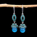 Floral Leaf with Beads (Sky Blue)