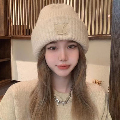 women's knit beanie casual look
