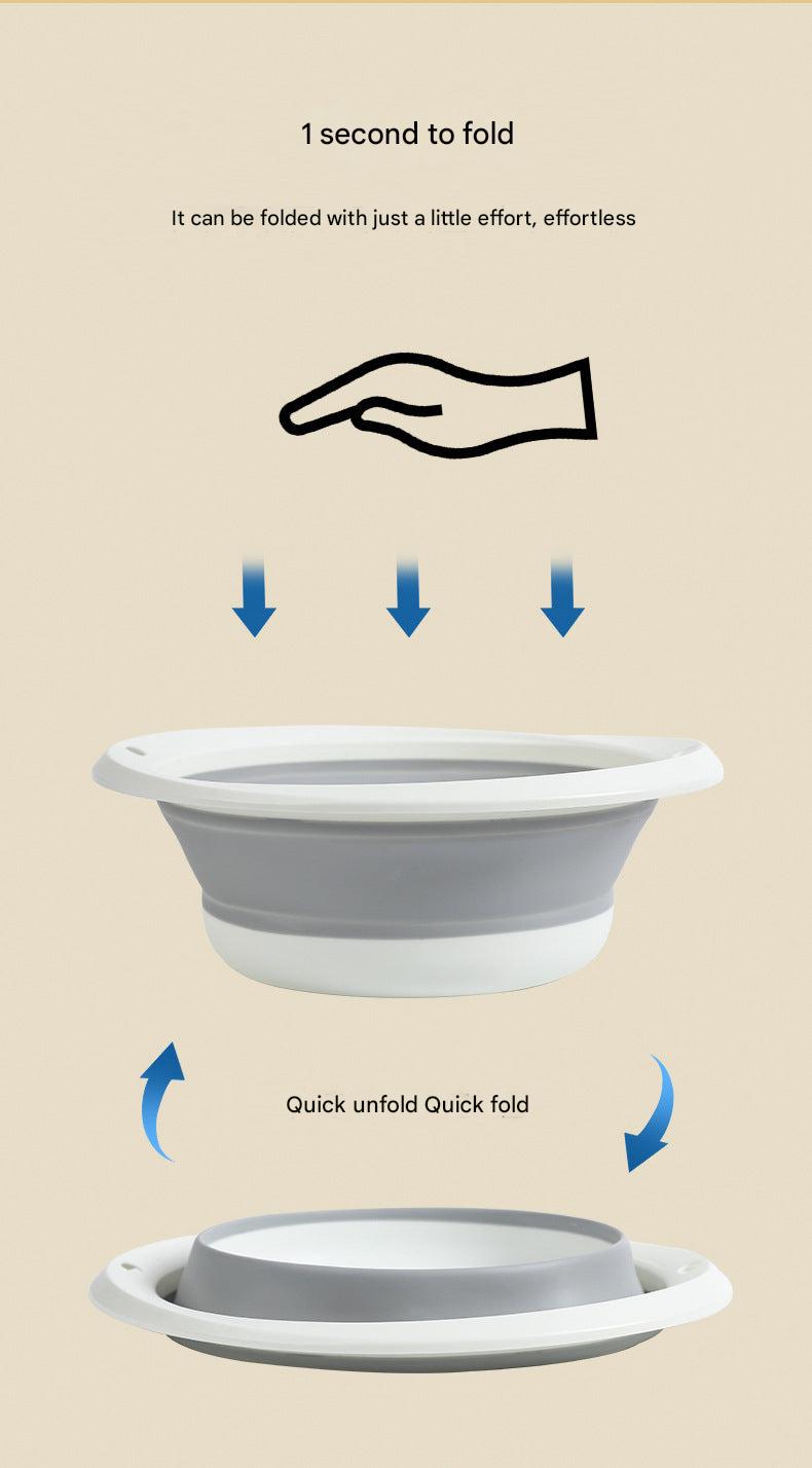 Large gray folding basin for home use