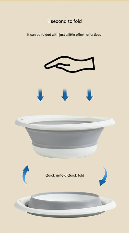 Large gray folding basin for home use