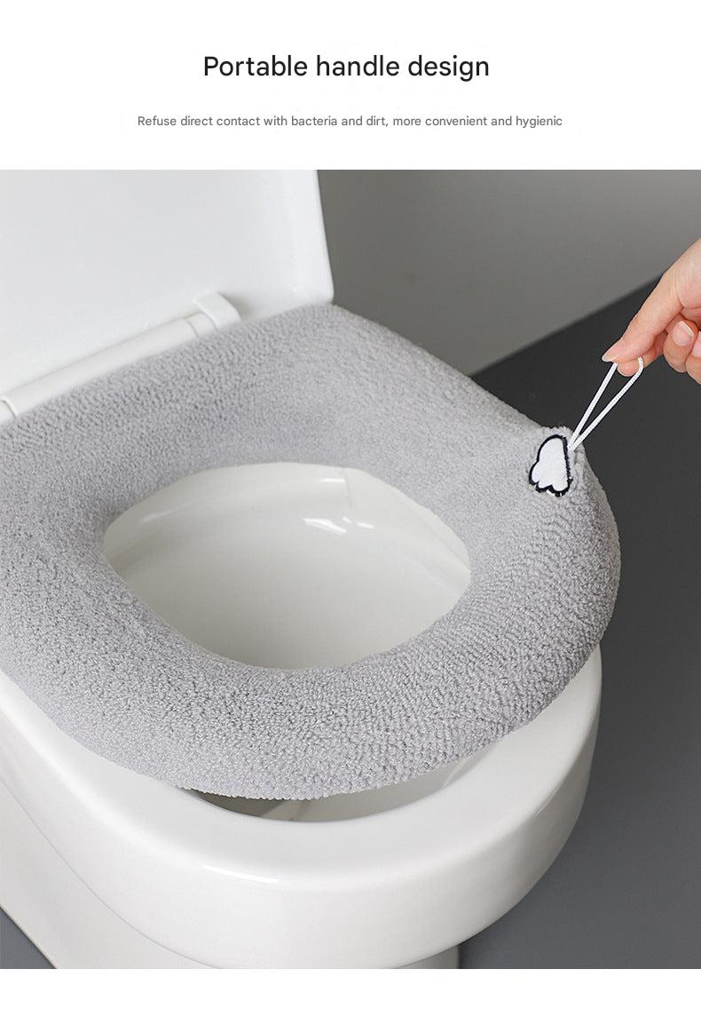 Durable grey toilet seat cover