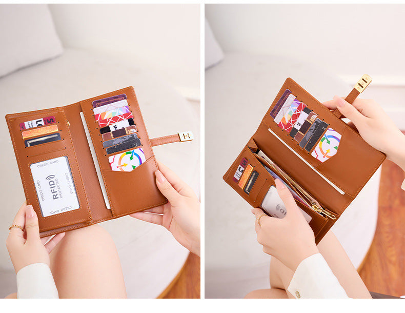 RFID-blocking women's wallet in gray