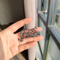 XZ0560-1 Vintage Rhinestone Musical Note Brooch - Gray