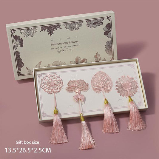 Durable metal bookmark in a gift box setting