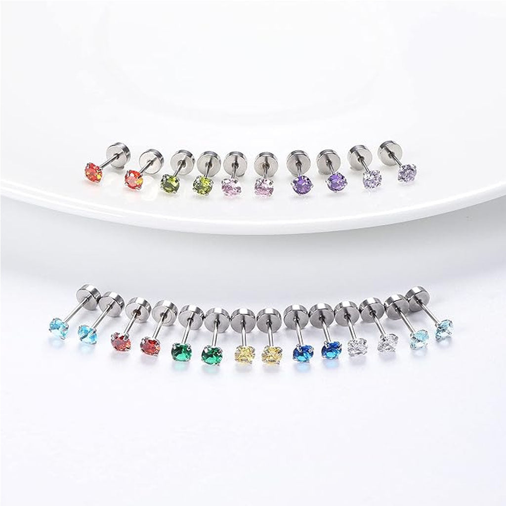 Fashionable geometric design stud earrings