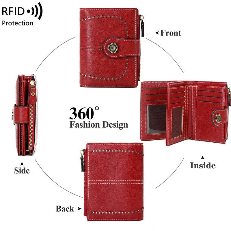 peacock blue RFID wallet