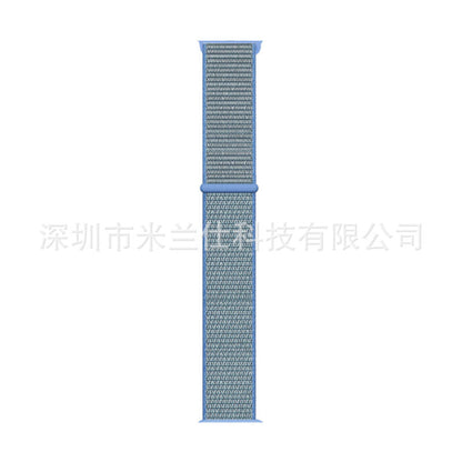 Stylish Nylon Braided Watch Band for Apple Watch - Compatible with Series 1-9 & Ultra - Adjustable Velcro Closure - Multiple Colors Available