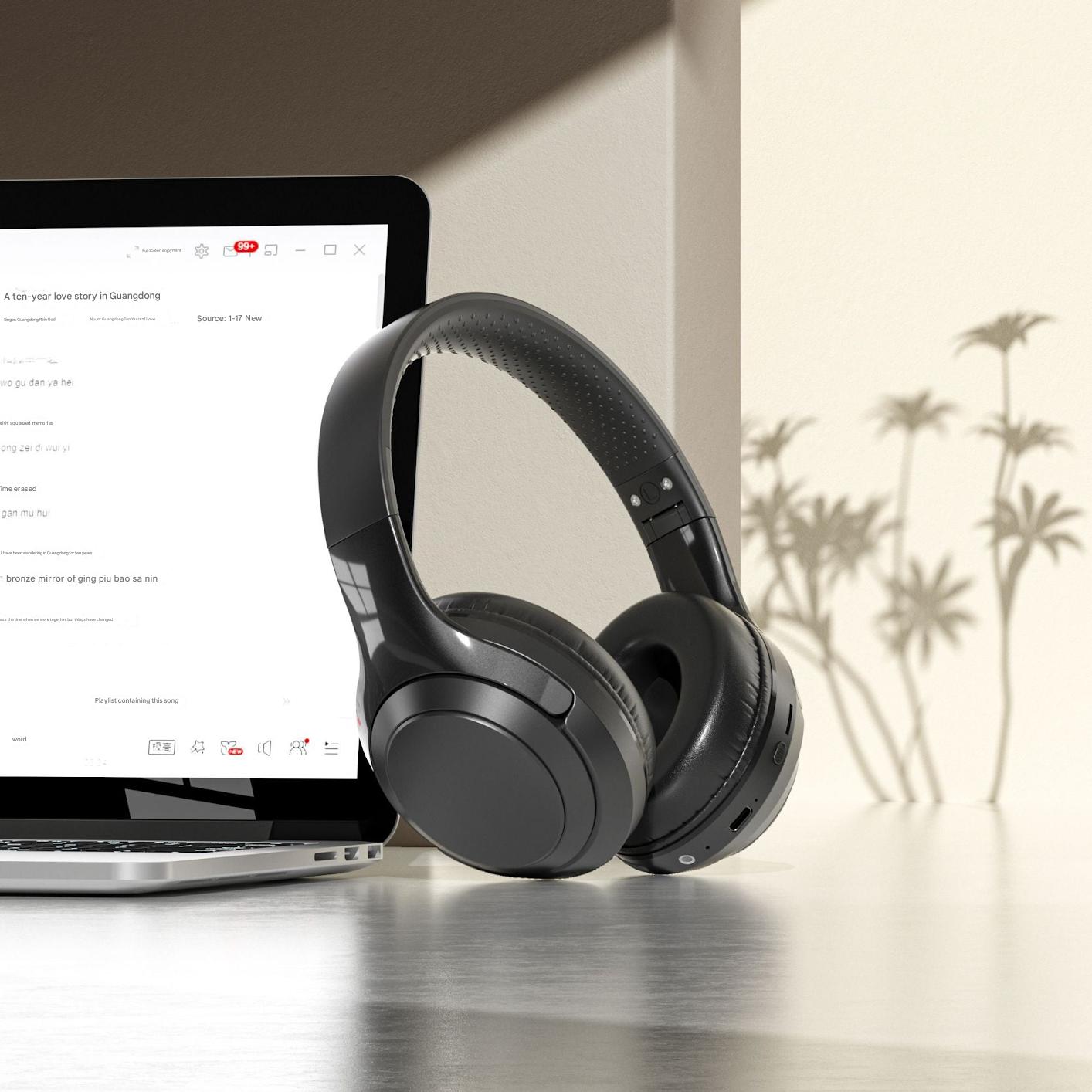 Wireless Bluetooth Headphones Side View