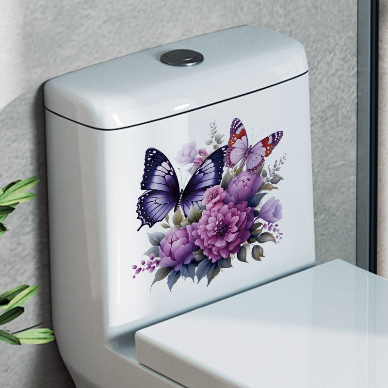 Butterfly toilet sticker design 6