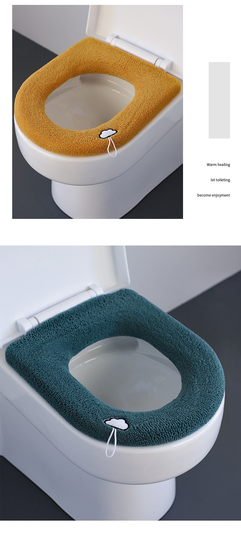 Durable grey toilet seat cover