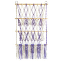 Wooden Stick Woven Storage Net: 3-Tier A Model Purple and White
