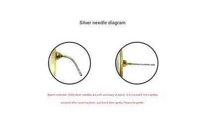 Colorful Beaded Silver Stud Earrings Image 1