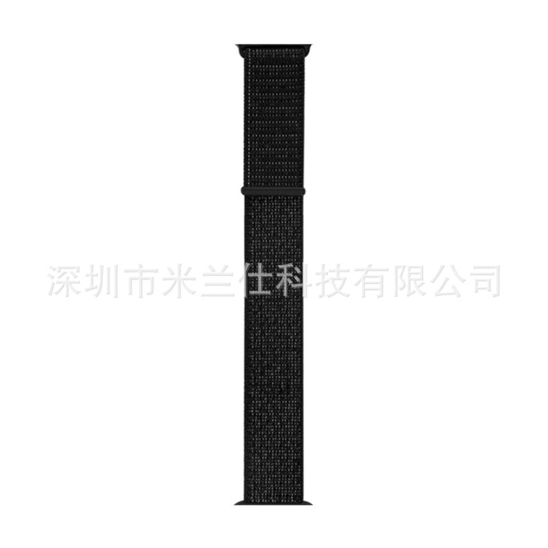 Stylish Nylon Braided Watch Band for Apple Watch - Compatible with Series 1-9 & Ultra - Adjustable Velcro Closure - Multiple Colors Available