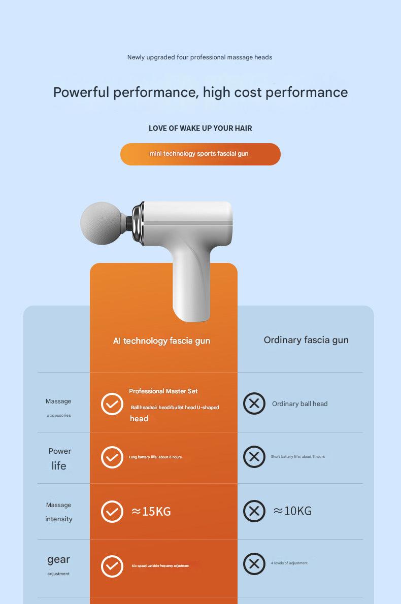 User holding portable massage gun
