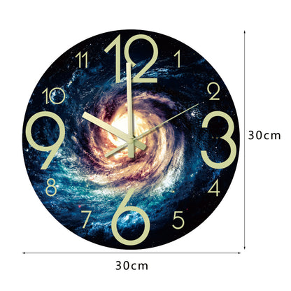 Silent moon phase clock with wooden texture