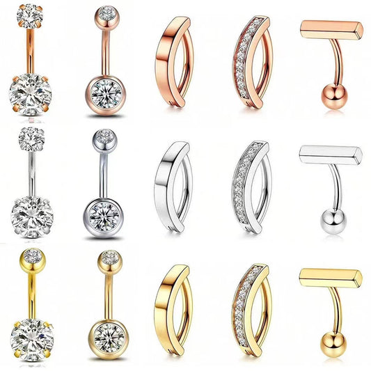 Variety of navel rings in different colors - image 5