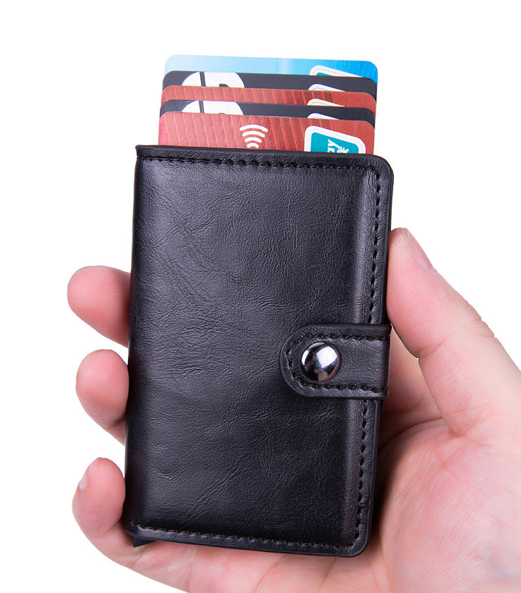 PU card holder in black color