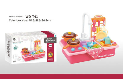 kids kitchen set with yellow duck design