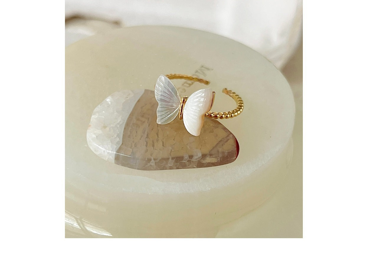 Vintage butterfly design open ring - image 2