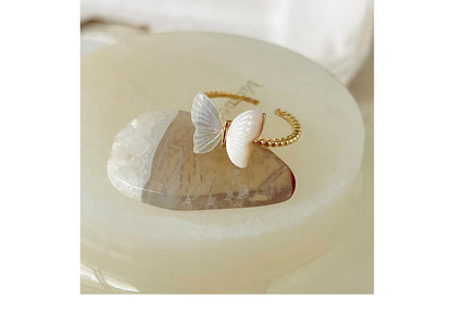 Vintage butterfly design open ring - image 2