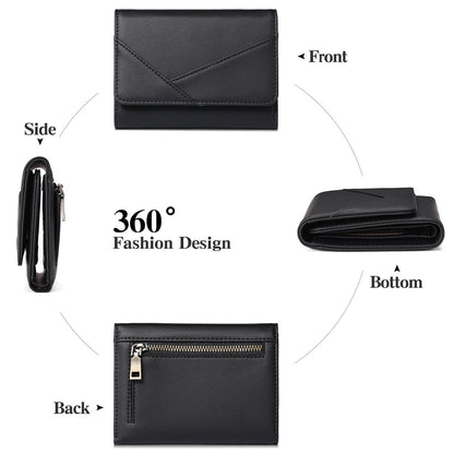 black PU wallet with multiple slots
