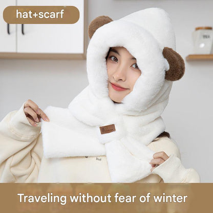Hat scarf combo with mask for kids winter