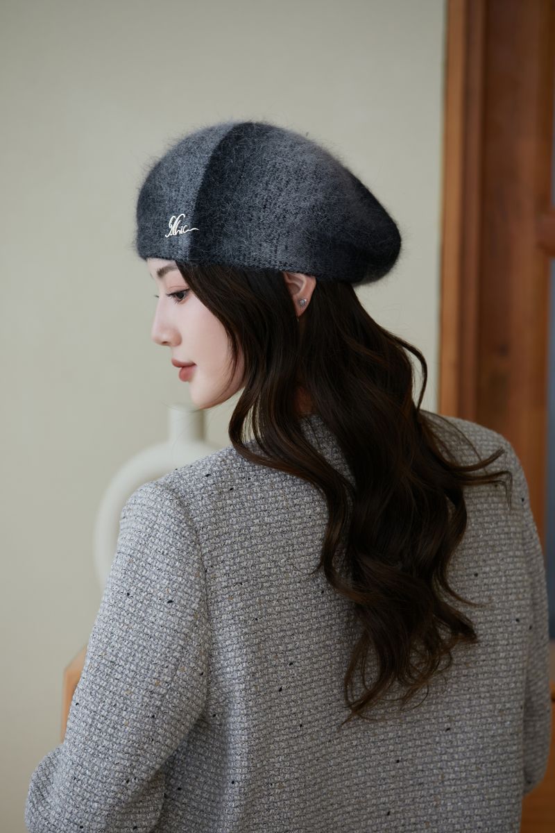 Cozy Rabbit Fur Beret Hat for Women