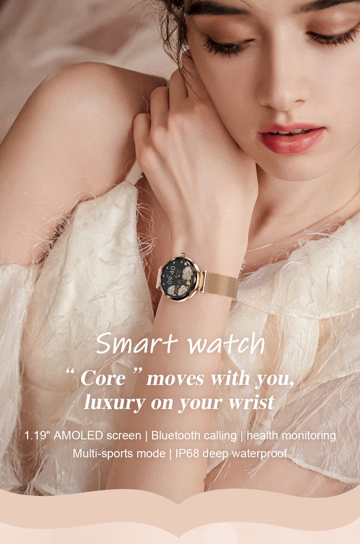 Elegant aluminum health tracker wrist strap design