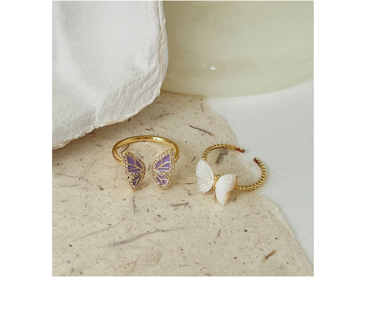 Stylish adjustable copper butterfly ring - image 6