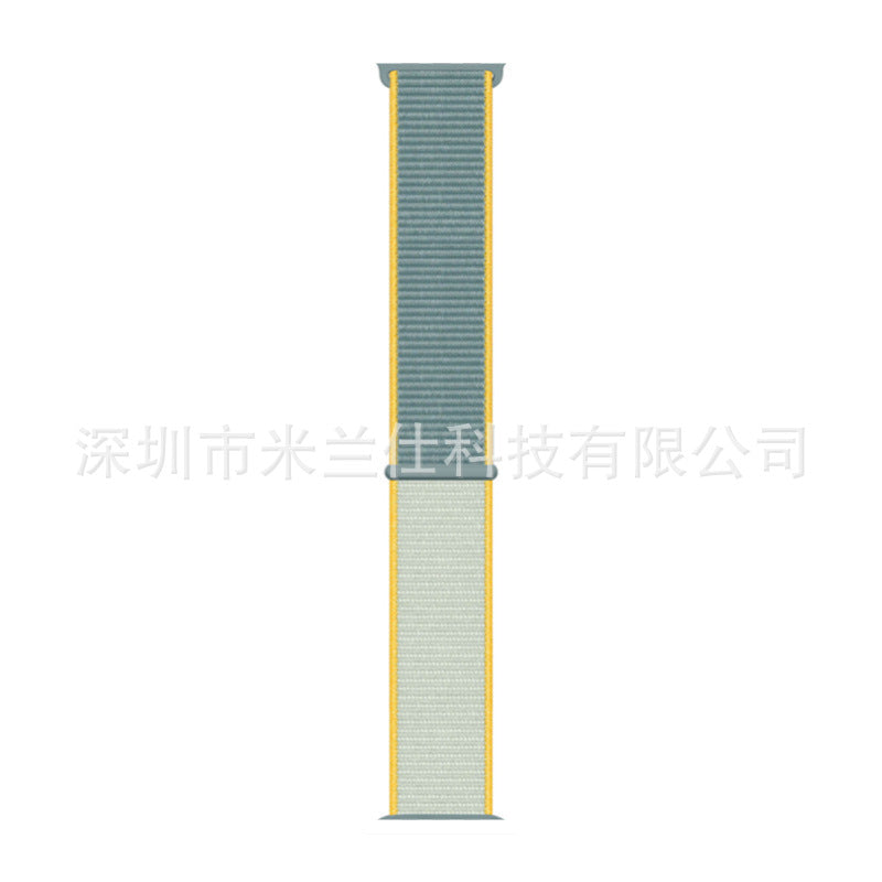 Stylish Nylon Braided Watch Band for Apple Watch - Compatible with Series 1-9 & Ultra - Adjustable Velcro Closure - Multiple Colors Available