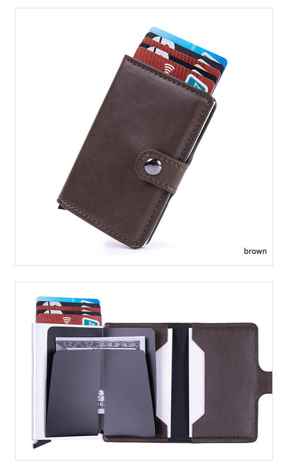 PU card holder on a table