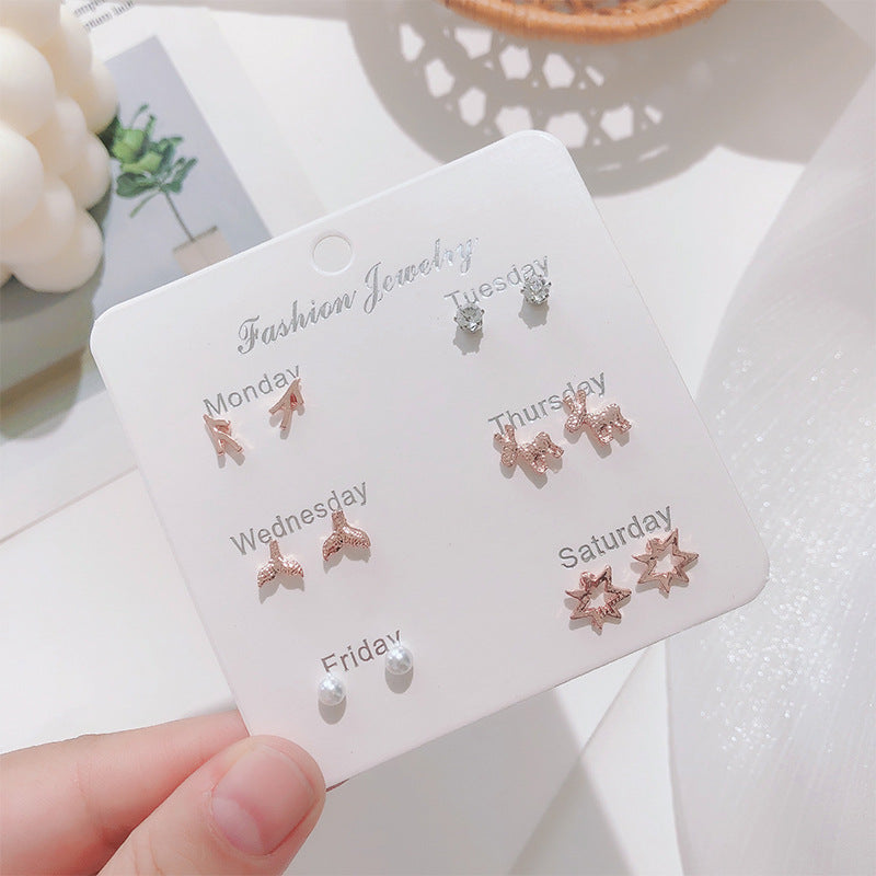 Korean pearl bow earrings image 3